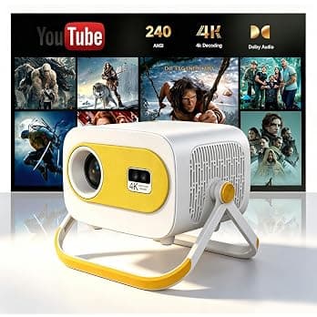 Mini Projector with 1080P Support 240 ANSI Lumens WiFi Bluetooth 5.2