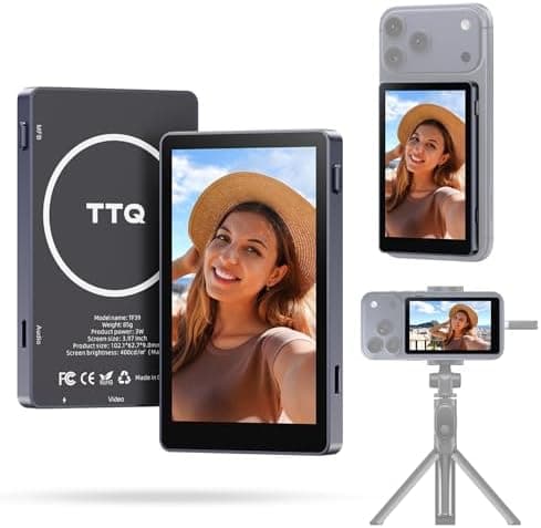 TTQ 4K 60fps Vlog Selfie Monitor Screen, Magnetic Phone Vlog Selfie Monitor