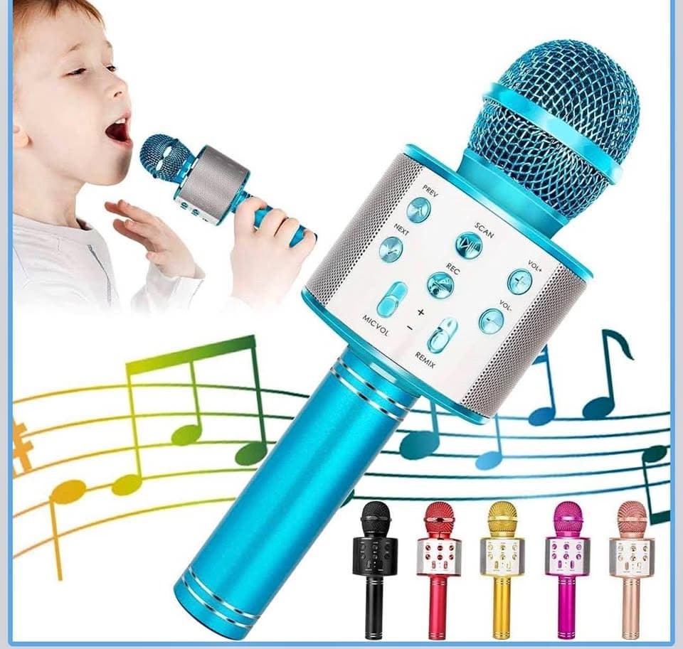 KIDWILL Wireless Bluetooth Karaoke Microphone for Kids, 5-in-1 Portable Handheld Karaoke Mic Speaker